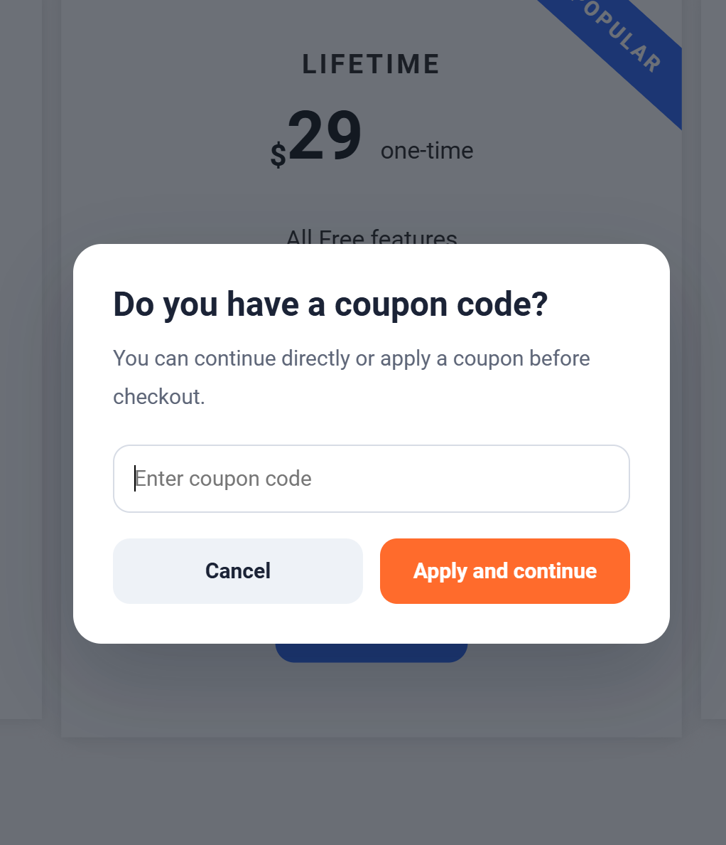 Coupon Code Placeholder