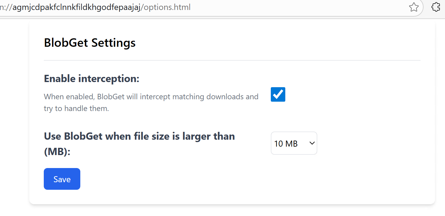 Extension Settings Panel