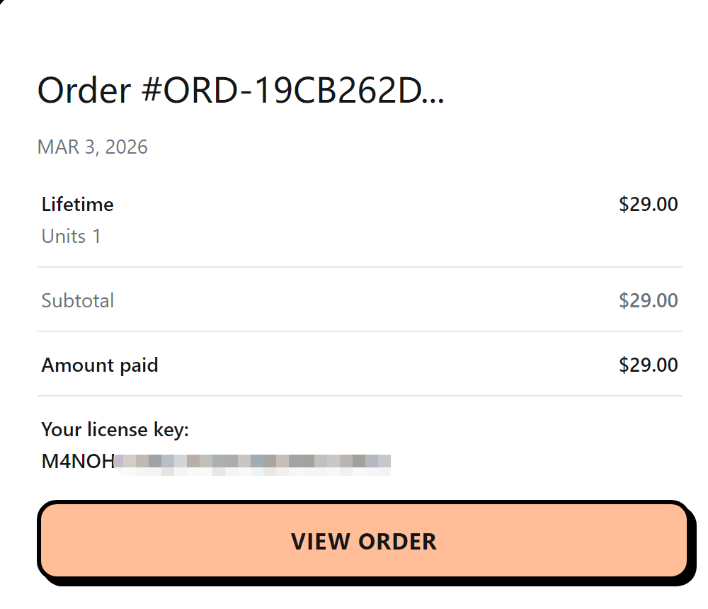 BlobGet License Mail